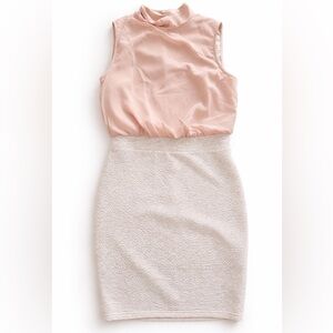 Pink and Cream Sleeveless Dress